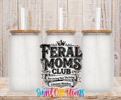 Feral frosted glass tumbler mockup with bamboo lids and straws
