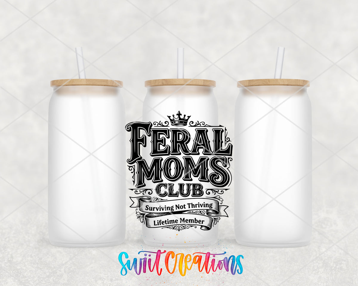 Feral frosted glass tumbler group view with lids and straws