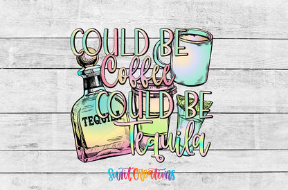 Could Be Coffee Could Be Tequila artwork detail for the finished 16 oz tumbler