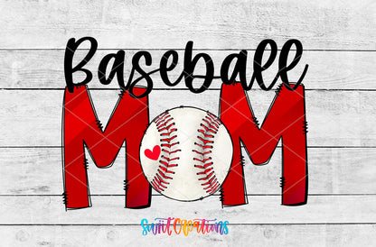 Baseball Mom artwork detail for the finished 16 oz tumbler