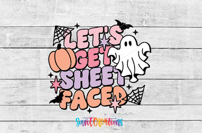Lets Get Sheet Faced artwork detail for the finished 16 oz tumbler