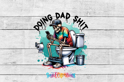 Doing Dad Shit artwork detail for the finished 16 oz tumbler