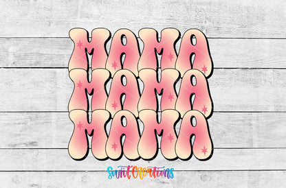 Mama Triple Retro artwork detail for the finished 16 oz tumbler