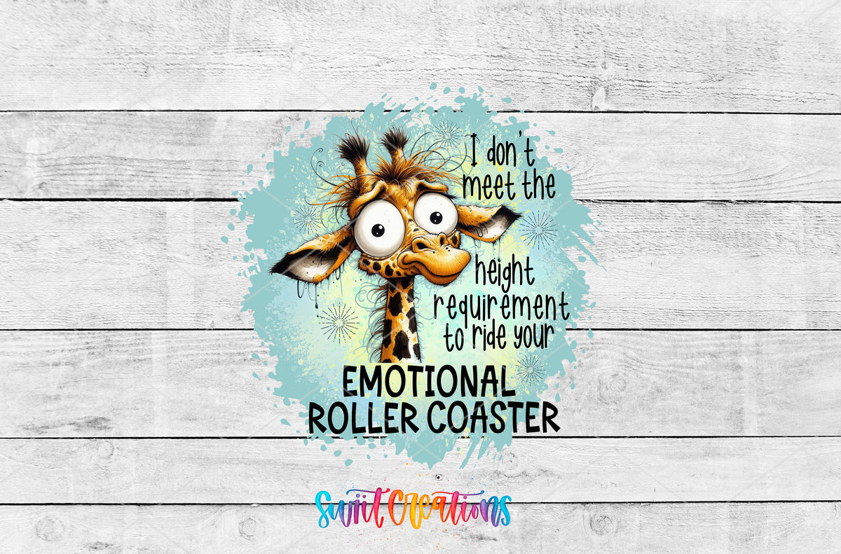 Emotional Roller Coaster Giraffe artwork detail for the finished 16 oz tumbler