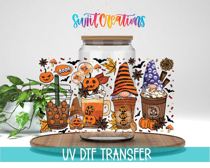 Halloween Gnome Coffee UV DTF Transfer Tumbler Wrap | Pumpkin Witch Fall Cup Decal | DTF077 - Swiit Creations