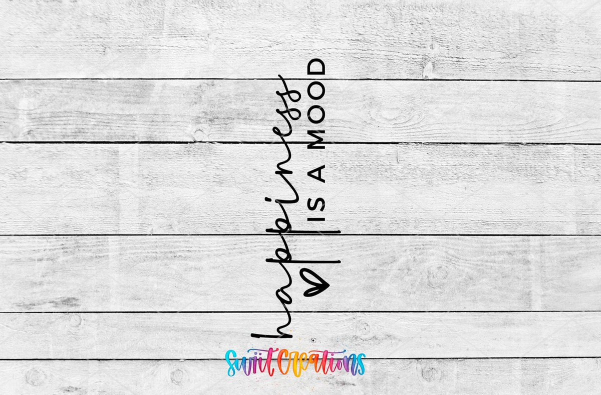 Happiness Is A Mood Motel Keychain UV DTF Transfer | Cute Script Heart Decal | MK796 - Swiit Creations