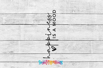 Happiness Is A Mood Motel Keychain UV DTF Transfer | Cute Script Heart Decal | MK796 - Swiit Creations
