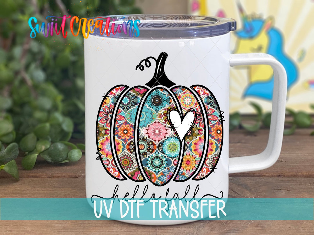 Hello Fall Pumpkin UV DTF Cup Decal | UV1094 - Swiit Creations