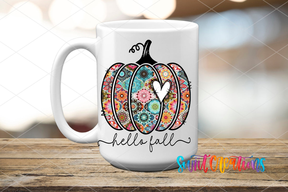 Hello Fall Pumpkin UV DTF Cup Decal | UV1094 - Swiit Creations
