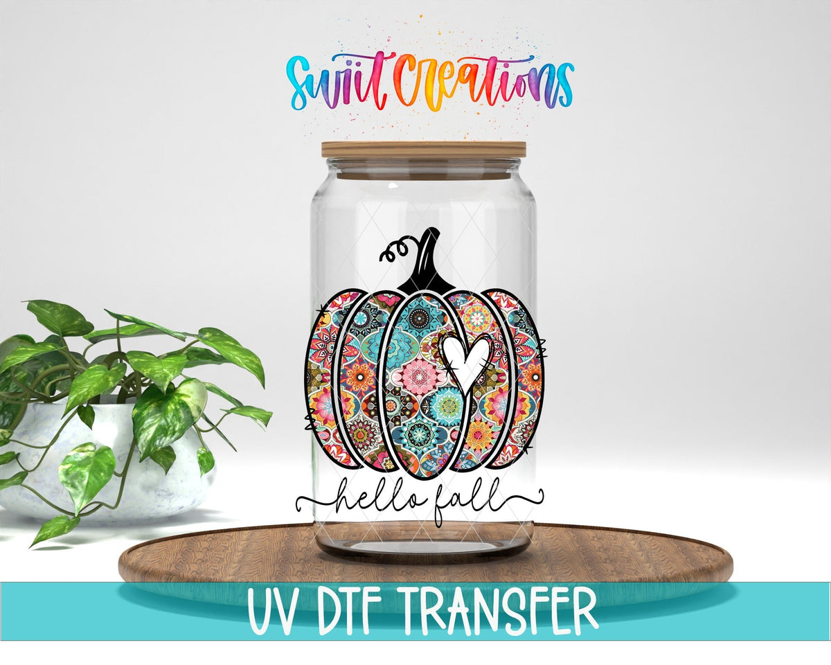 Hello Fall Pumpkin UV DTF Cup Decal | UV1094 - Swiit Creations
