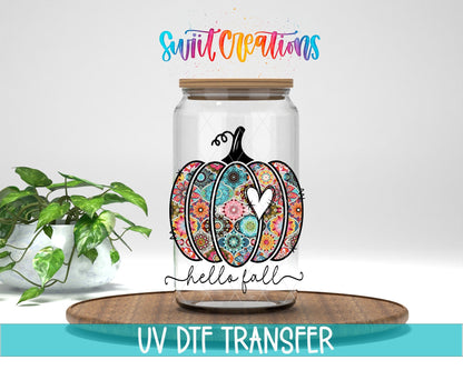 Hello Fall Pumpkin UV DTF Cup Decal | UV1094 - Swiit Creations