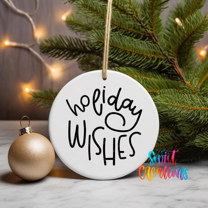 Holiday Wishes Christmas UV DTF Ornament Decal O-012 - Swiit Creations