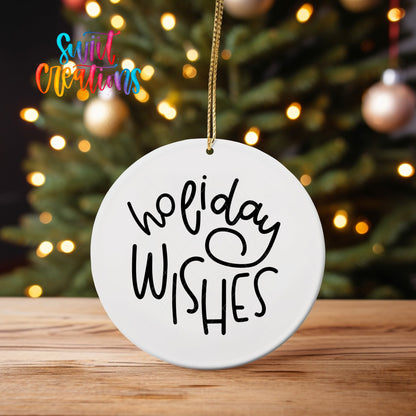 Holiday Wishes Christmas UV DTF Ornament Decal O-012 - Swiit Creations