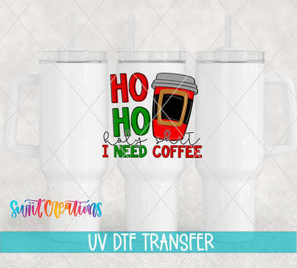 Holy Sh*t I Need Coffee Christmas UV DTF Cup Decal | UV1542 - Swiit Creations