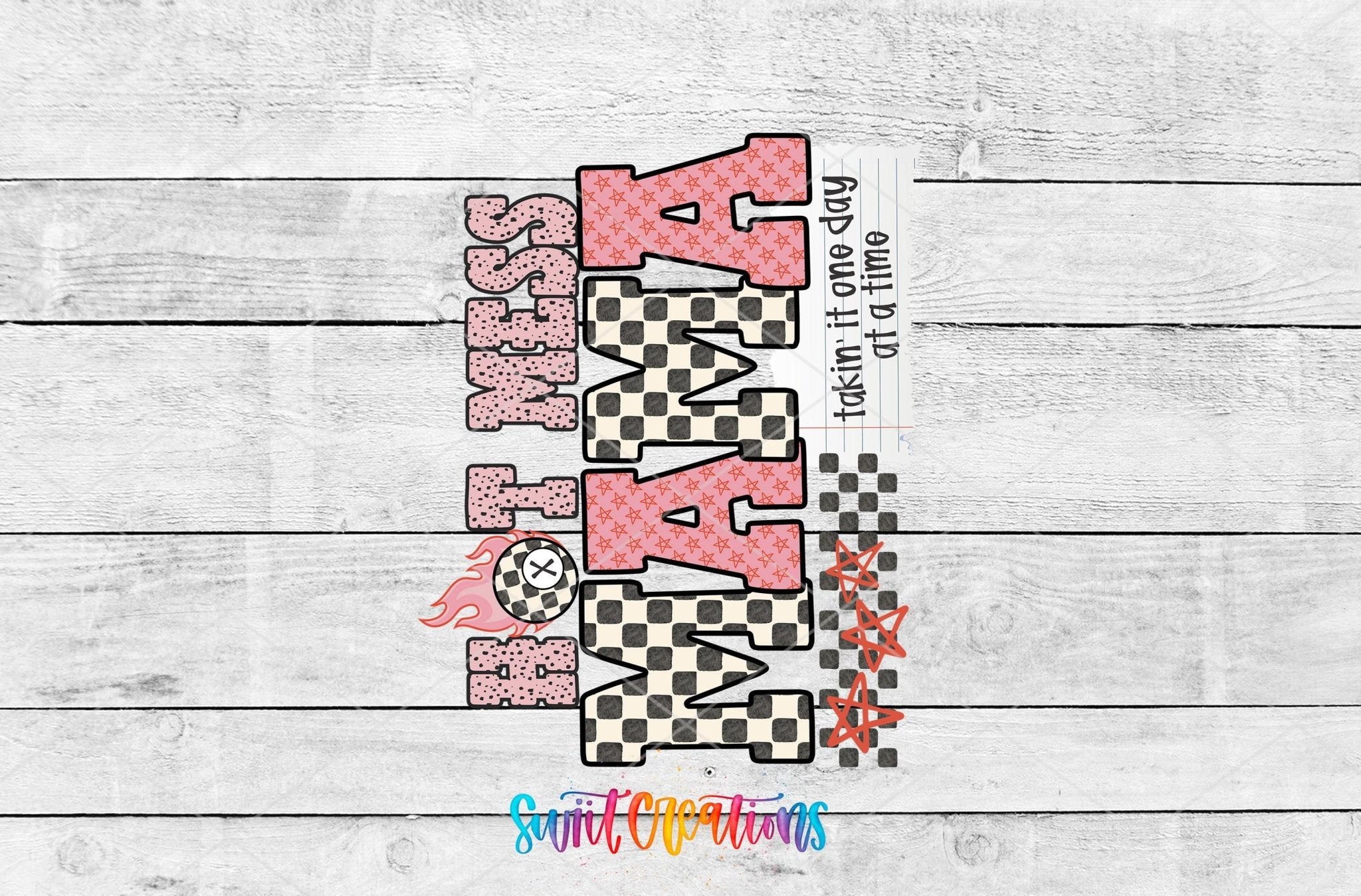 Hot Mess Mama Motel Keychain UV DTF Transfer | Funny Mom Saying | MK1986 - Swiit Creations