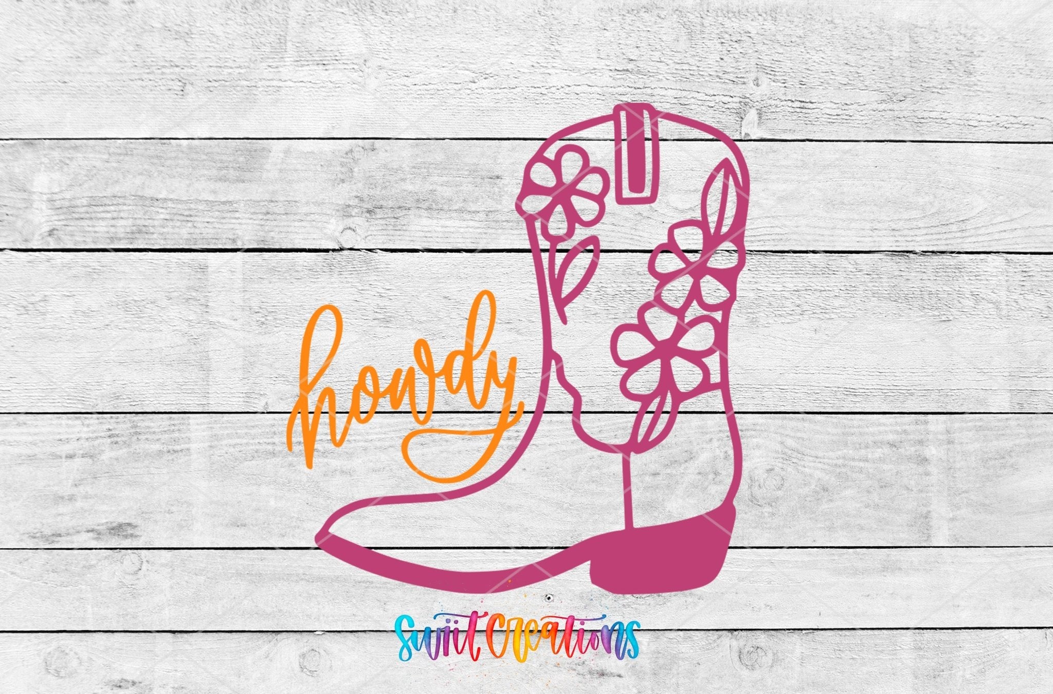 Howdy Floral Cowboy Boot Motel Keychain UV DTF Transfer | Western Cowgirl Decal | MK2058 - Swiit Creations