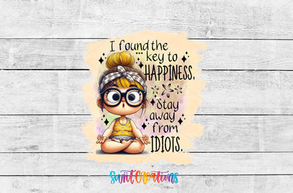 Swiit Creations UV DTF I Found the Secret to Happiness transfer shown as the full artwork preview