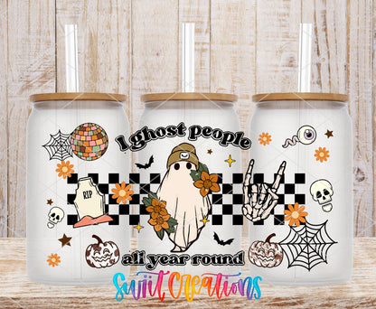 I Ghost People All Year Round UV DTF Transfer Tumbler Wrap | Retro Halloween | DTF167 - Swiit Creations