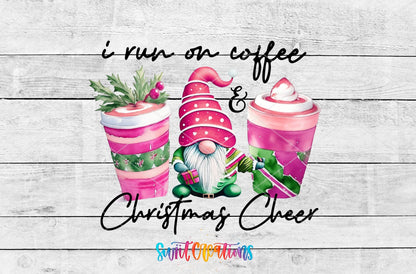 I Run On Coffee and Christmas Cheer UV DTF Cup Decal | UV1144 - Swiit Creations