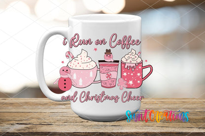 I Run On Coffee And Christmas Cheer UV DTF Decal | UV1153 - Swiit Creations
