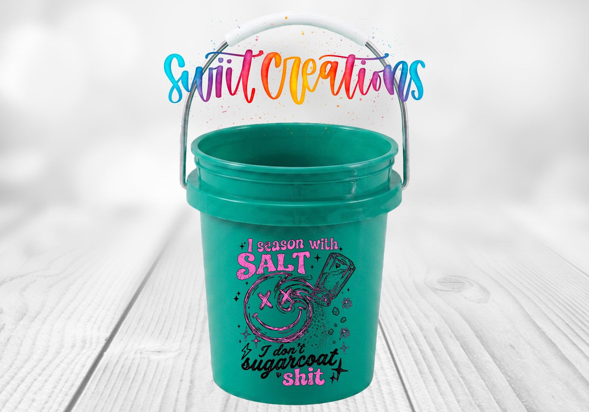 I Season with Salt Mini Bucket UV DTF Transfer | Sassy Pink Quote | MB2047 - Swiit Creations