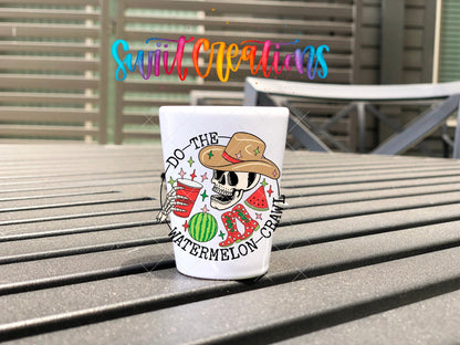 If You Drink Don't Drive Watermelon Crawl UV DTF Shot Glass Transfer | SG1037 - Swiit Creations