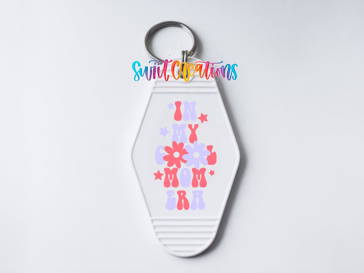 In My Cool Mom Era Motel Keychain UV DTF Transfer | Retro Floral Mom Decal | MK2193 - Swiit Creations