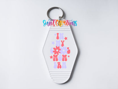 In My Cool Mom Era Motel Keychain UV DTF Transfer | Retro Floral Mom Decal | MK2193 - Swiit Creations