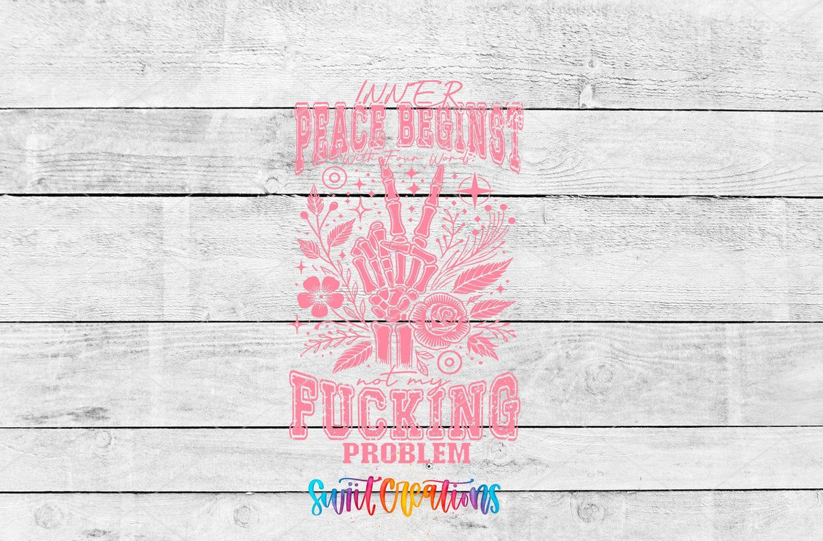 Inner Peace Begins Motel Keychain UV DTF Transfer | Sarcastic Humor Design | MK1917 - Swiit Creations