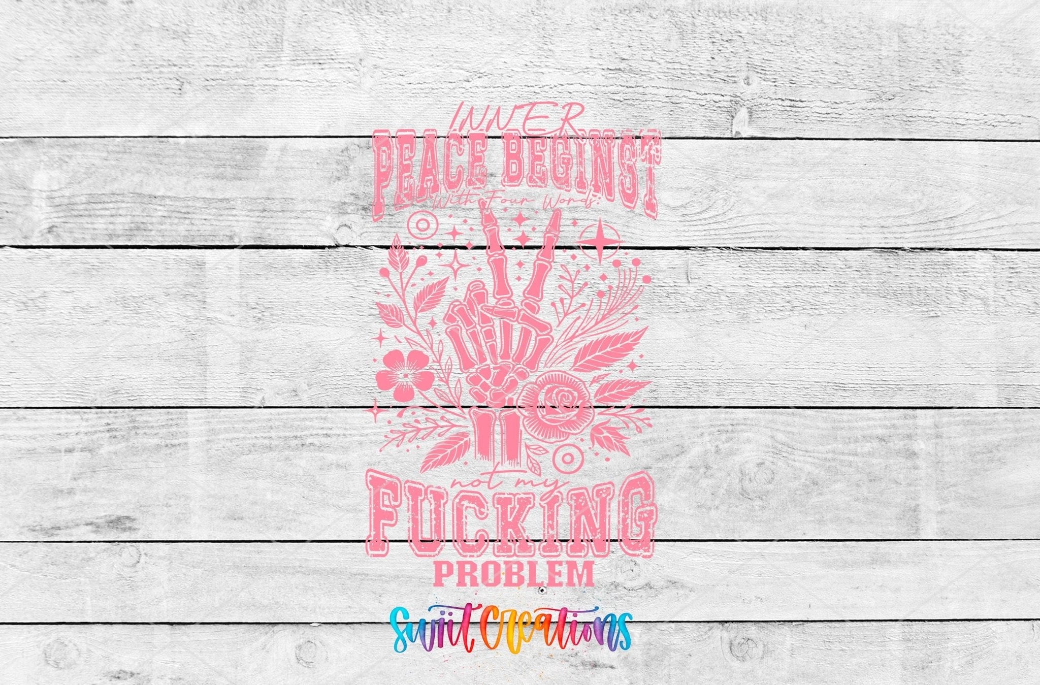 Inner Peace Begins Motel Keychain UV DTF Transfer | Sarcastic Humor Design | MK1917 - Swiit Creations