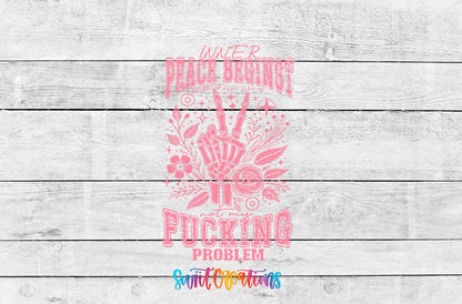 Inner Peace Begins Motel Keychain UV DTF Transfer | Sarcastic Humor Design | MK1917 - Swiit Creations