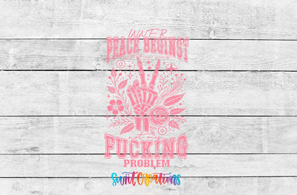 Inner Peace Begins With Four Words UV DTF transfer shown as a full artwork preview from Swiit Creations