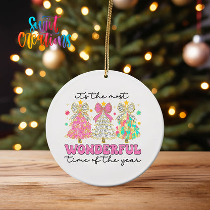 It's The Most Wonderful Time of the Year Christmas UV DTF Ornament Transfer | O-1241 - Swiit Creations
