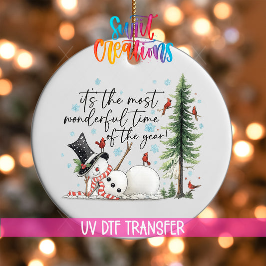 It’s The Most Wonderful Time Of The Year UV DTF Ornament Transfer | O-1854 - Swiit Creations