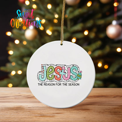 Jesus is the Reason for the Season Christmas UV DTF Ornament Transfer | O-1211 - Swiit Creations