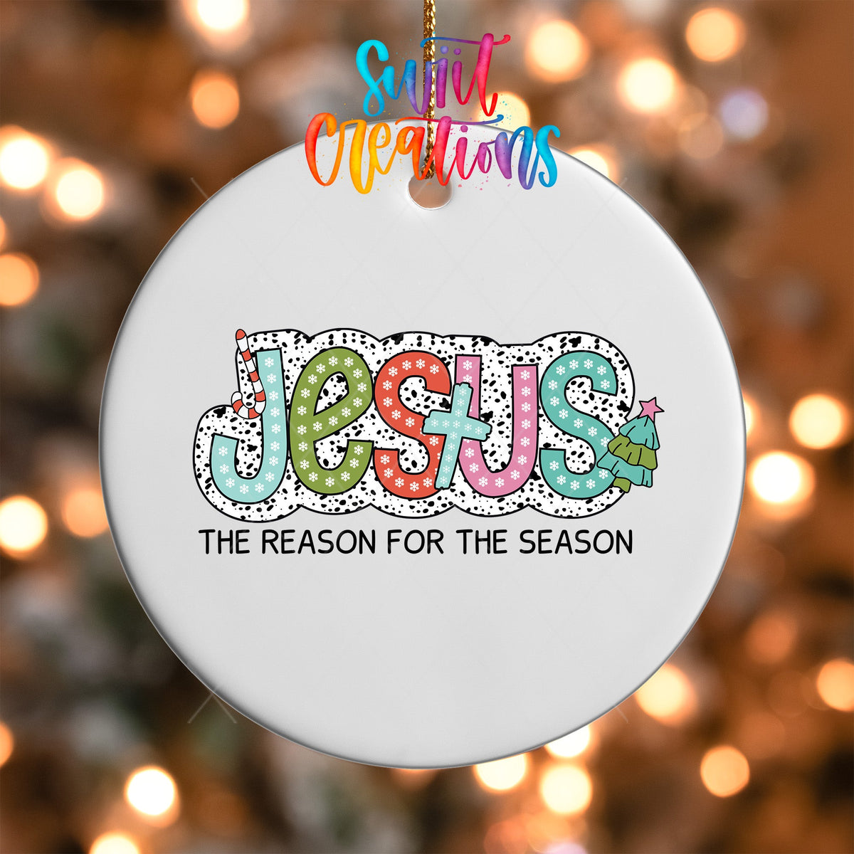 Jesus is the Reason for the Season Christmas UV DTF Ornament Transfer | O-1211 - Swiit Creations
