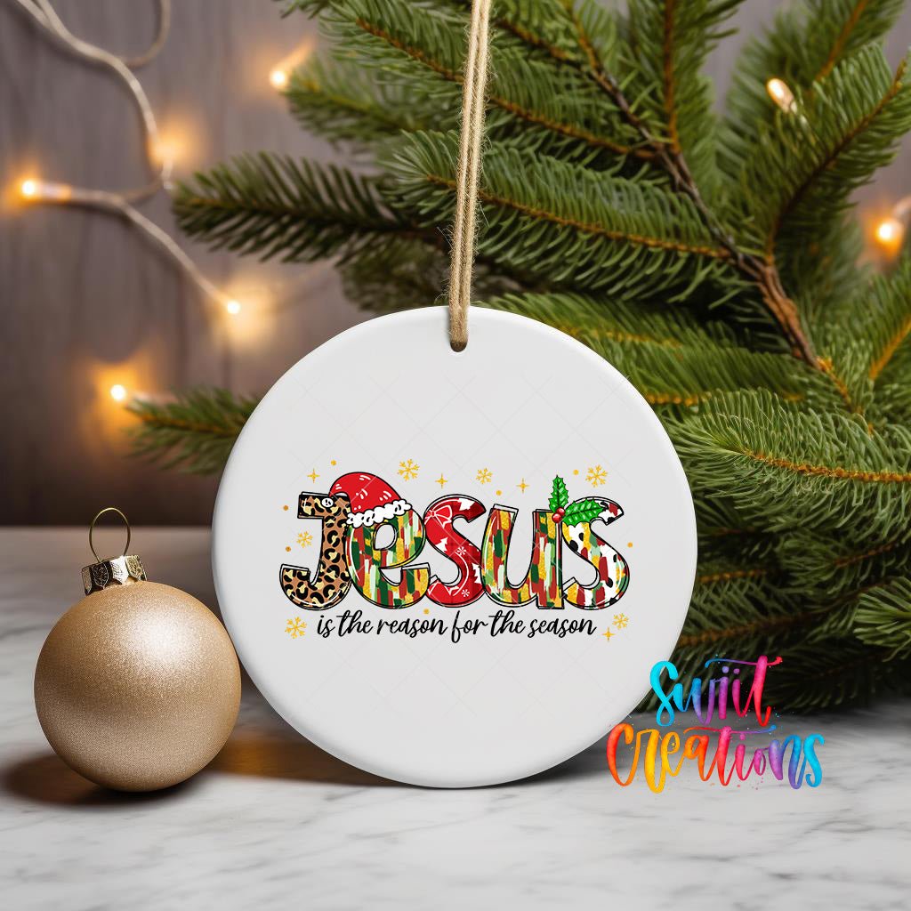 Jesus is the Reason for the Season Christmas UV DTF Ornament Transfer | O-1237 - Swiit Creations