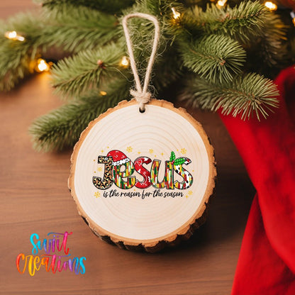 Jesus is the Reason for the Season Christmas UV DTF Ornament Transfer | O-1237 - Swiit Creations