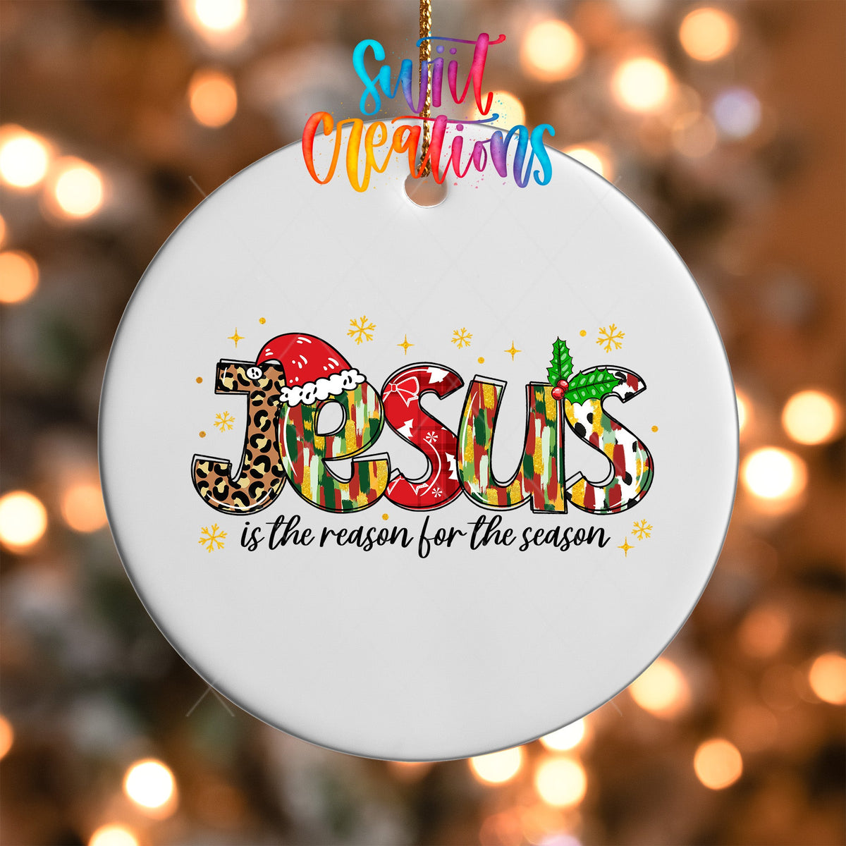 Jesus is the Reason for the Season Christmas UV DTF Ornament Transfer | O-1237 - Swiit Creations