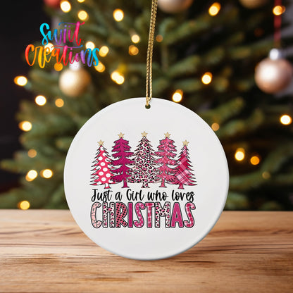 Just a Girl Who Loves Christmas UV DTF Ornament Transfer | O-1683 - Swiit Creations