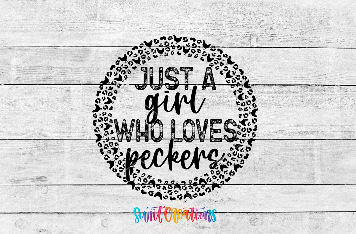 Just A Girl Who Loves Peckers Motel Keychain UV DTF Transfer | Funny Chicken Pun | MK1444 - Swiit Creations