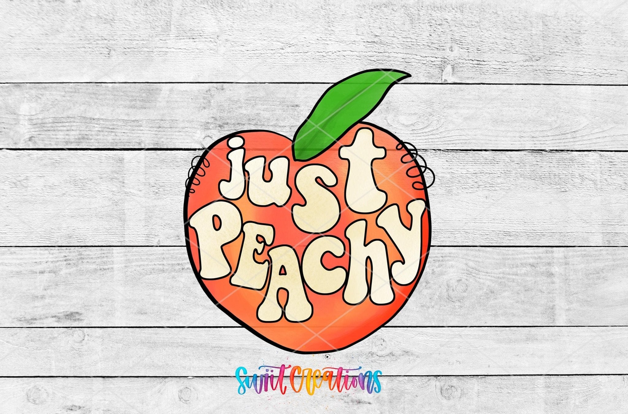 Just Peachy Motel Keychain UV DTF Transfer | Cute Retro Peach Design | MK810 - Swiit Creations