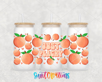 Just Peachy UV DTF Transfer Tumbler Wrap | Peach Fruit Summer | DTF049 - Swiit Creations