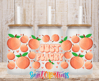 Just Peachy UV DTF Transfer Tumbler Wrap | Peach Fruit Summer | DTF049 - Swiit Creations