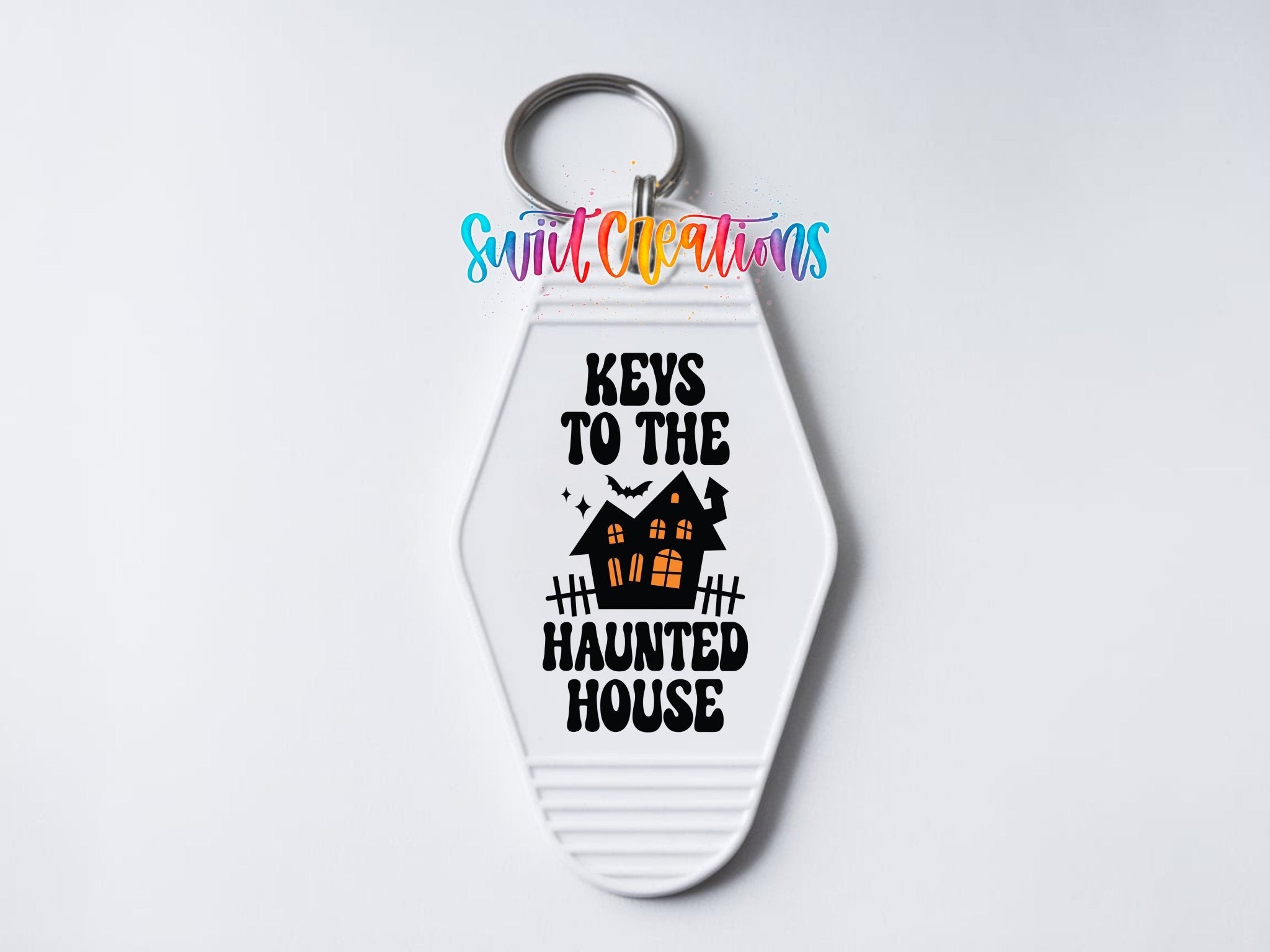 Keys To The Haunted House Motel Keychain UV DTF Transfer | Halloween Spooky Decal | MK2118 - Swiit Creations