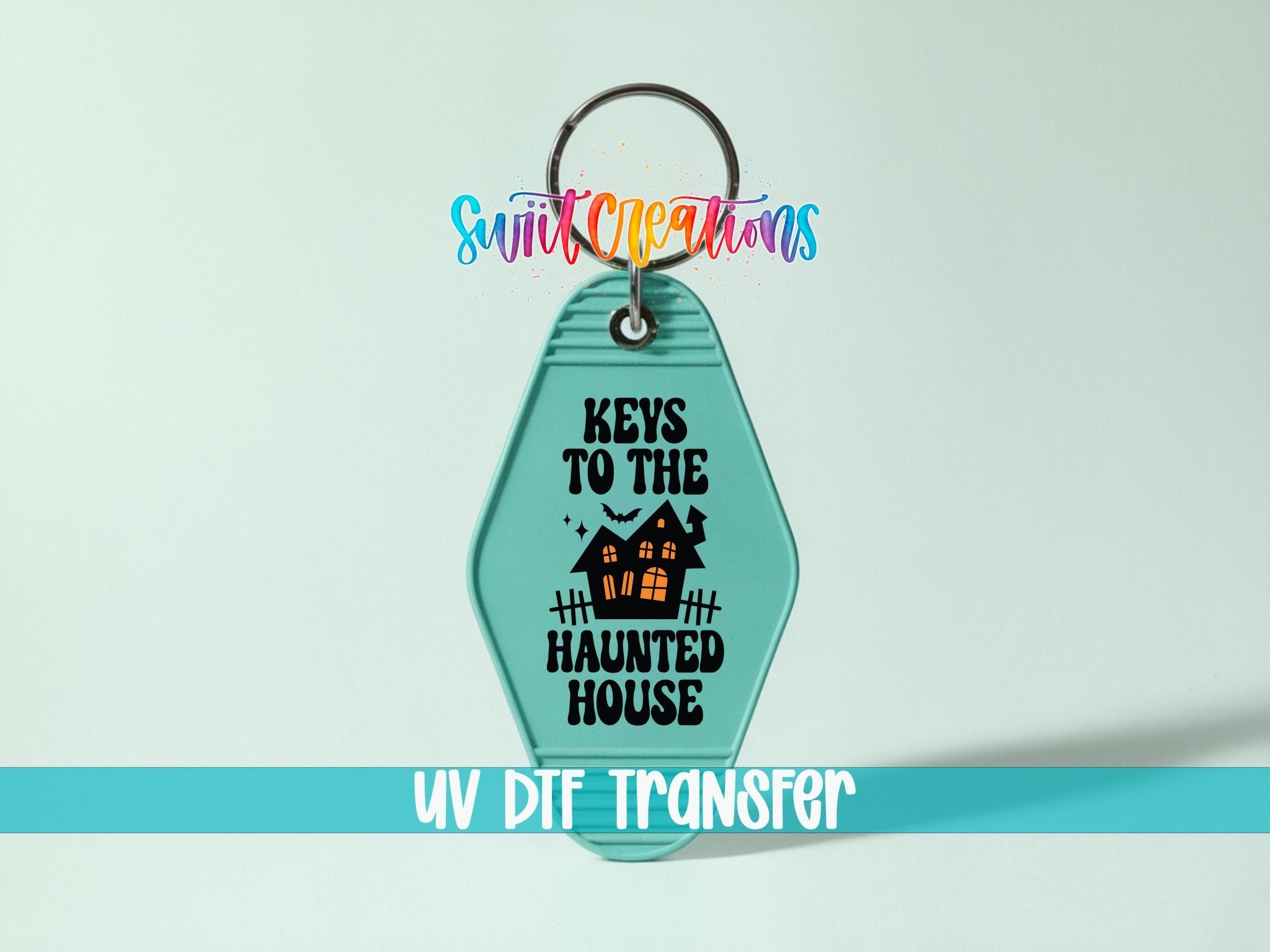 Keys To The Haunted House Motel Keychain UV DTF Transfer | Halloween Spooky Decal | MK2118 - Swiit Creations