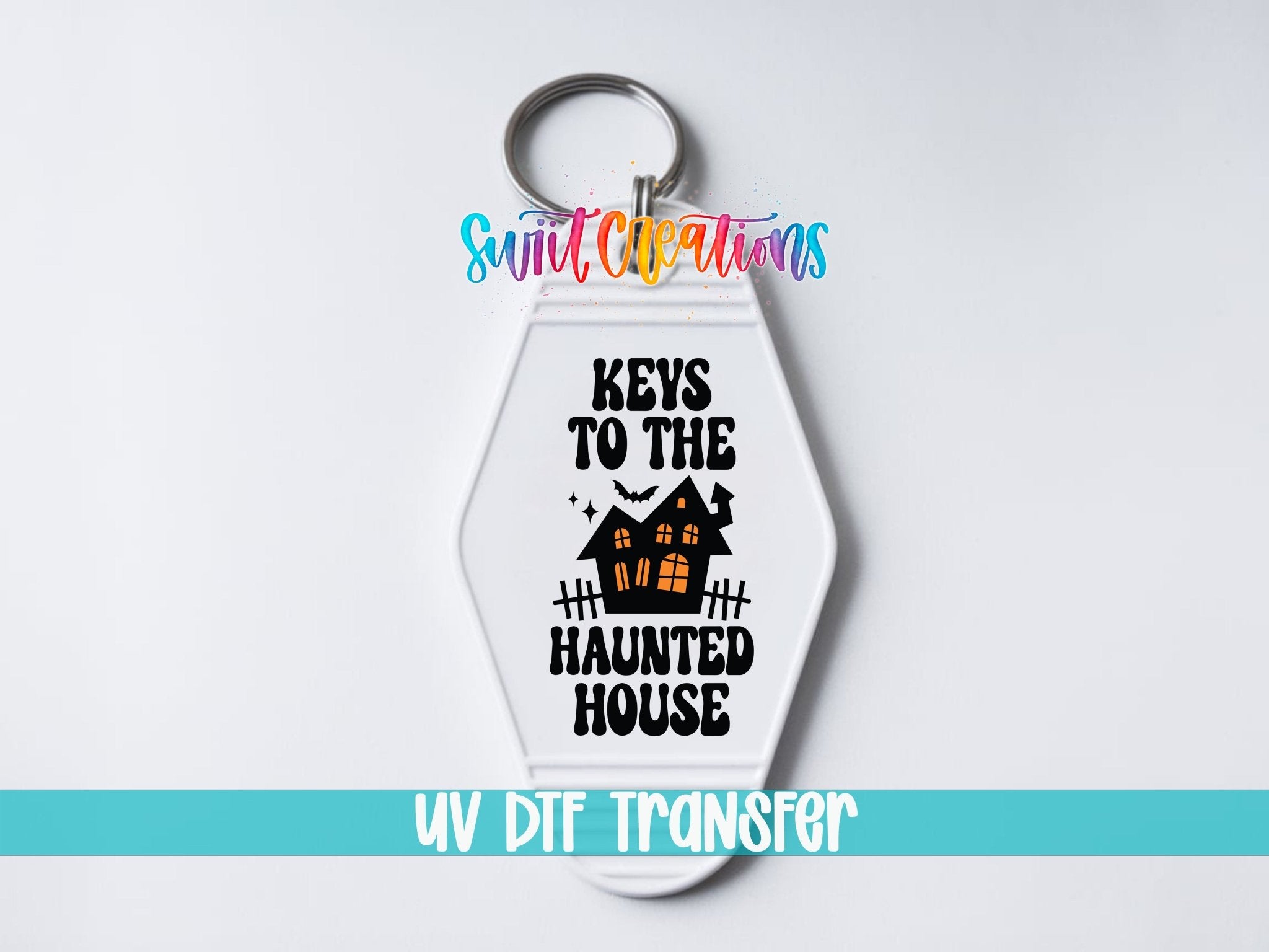 Keys To The Haunted House Motel Keychain UV DTF Transfer | Halloween Spooky Decal | MK2118 - Swiit Creations