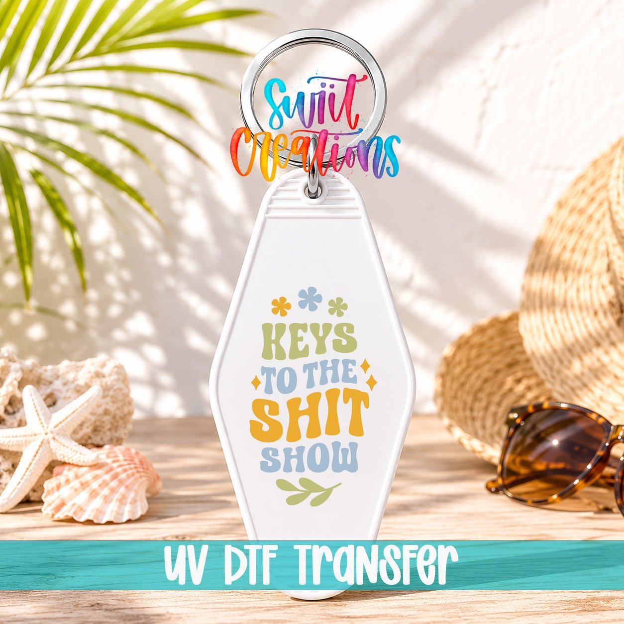Keys To The Shit Show Motel Keychain UV DTF Transfer | Funny Adult Humor Retro Decal | MK2126 - Swiit Creations