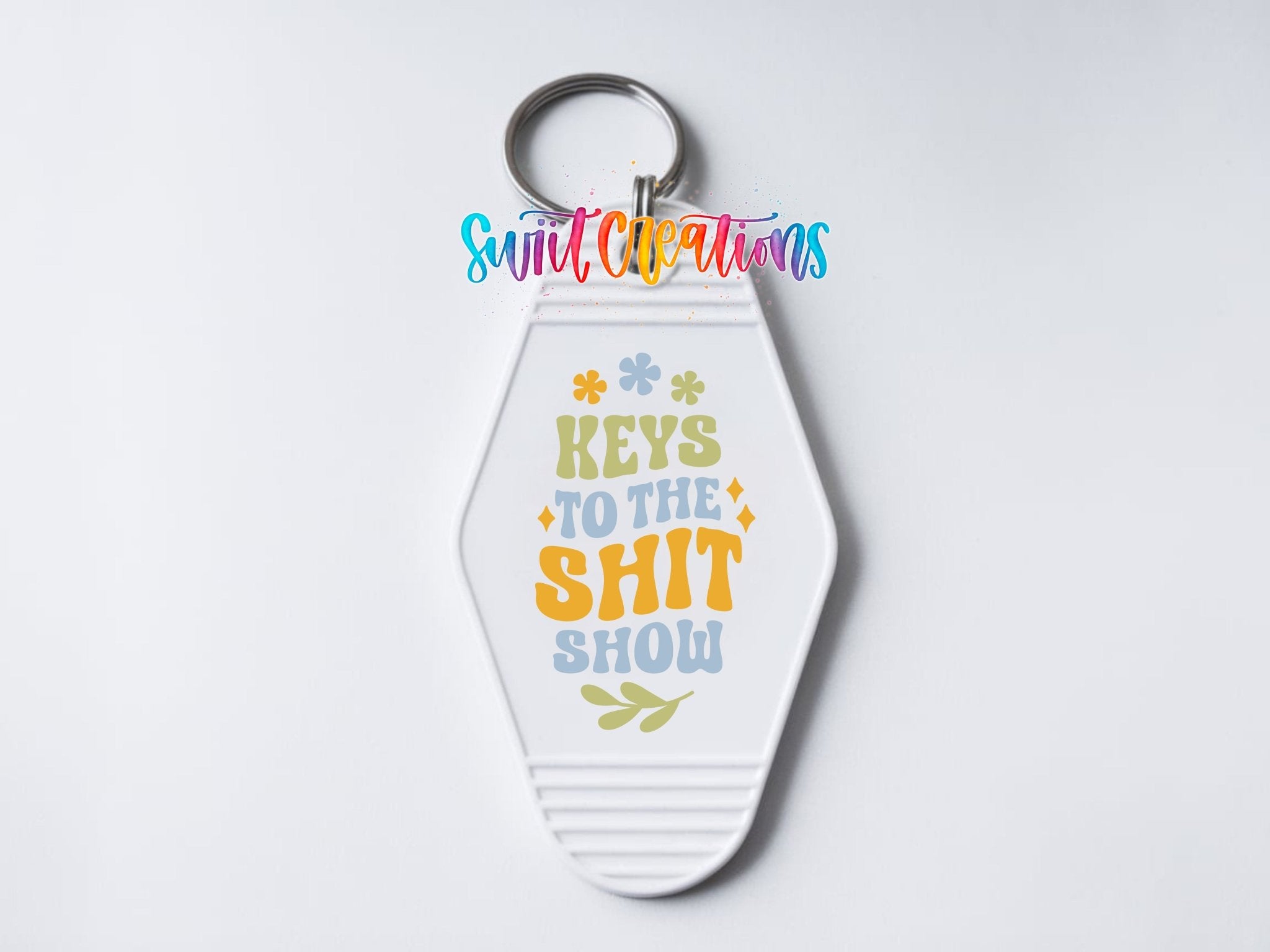 Keys To The Shit Show Motel Keychain UV DTF Transfer | Funny Adult Humor Retro Decal | MK2126 - Swiit Creations