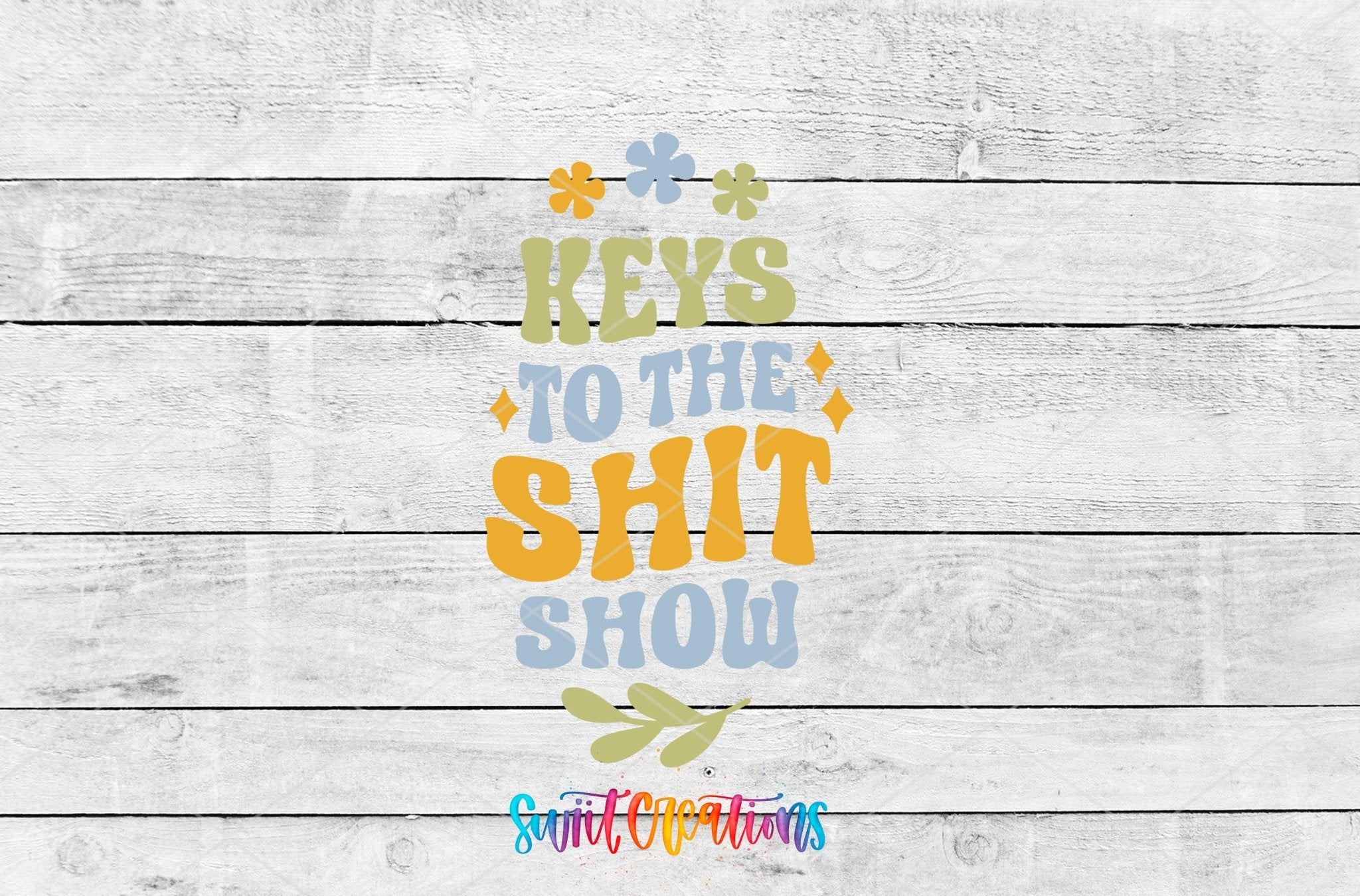 Keys To The Shit Show Motel Keychain UV DTF Transfer | Funny Adult Humor Retro Decal | MK2126 - Swiit Creations